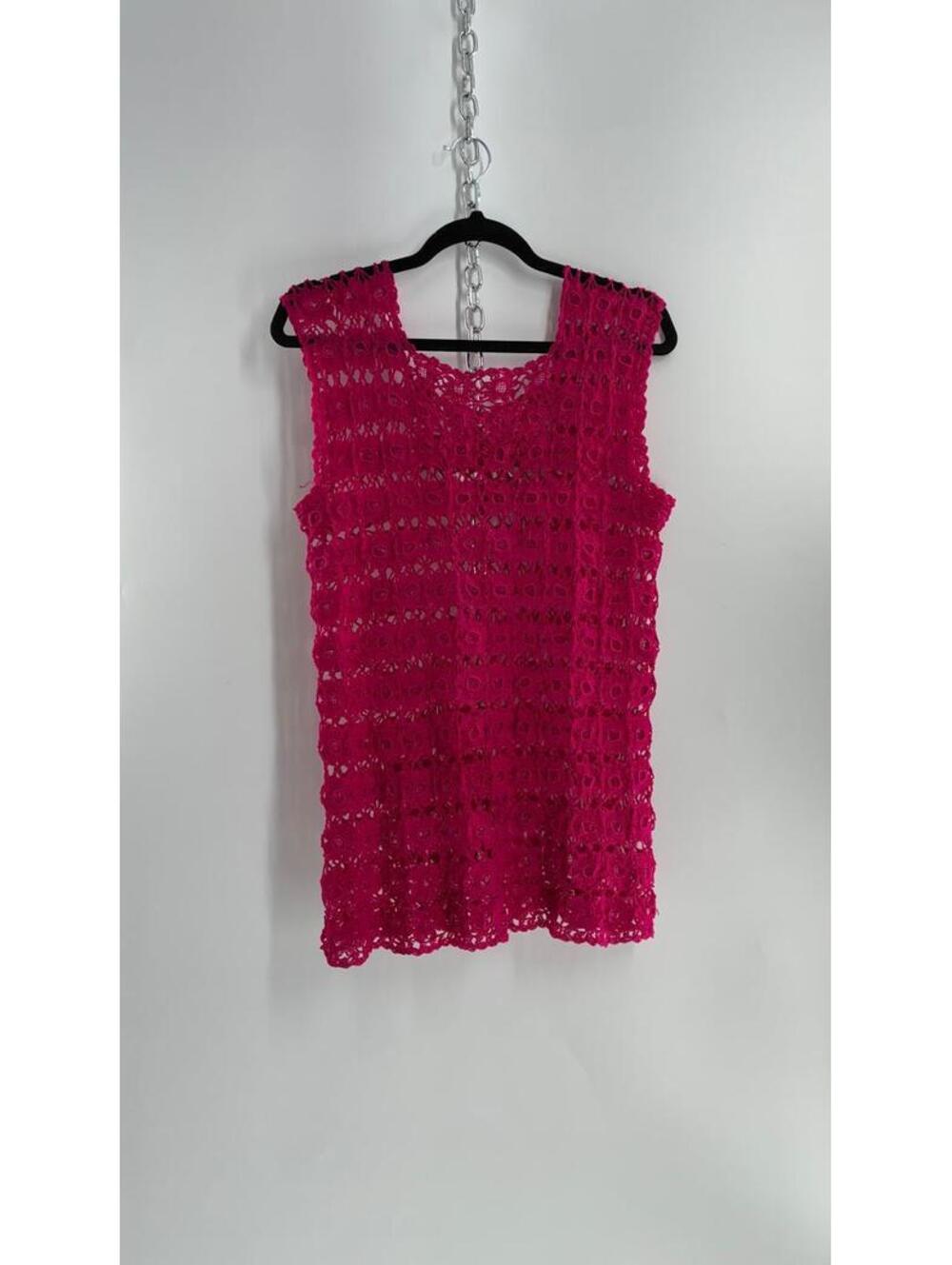 Vintage Handmade Crochet Hot Pink (Medium)